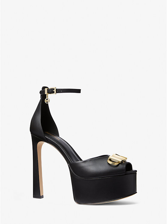 Martina Leather Peep-Toe Platform Pump | Michael Kors US