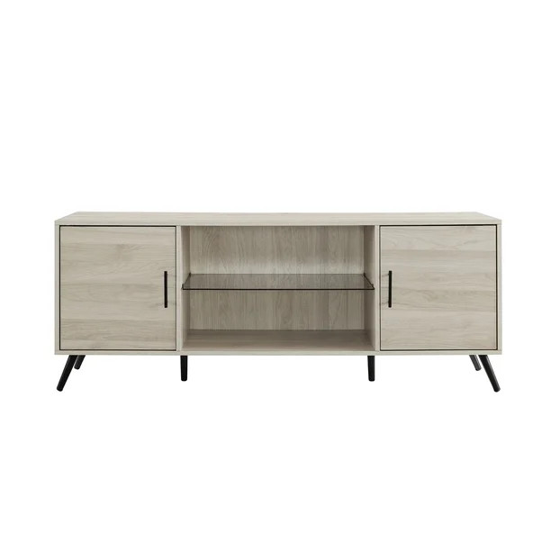 Manor Park Mid Century 2-Door TV Stand for TVs up to 65", Birch - Walmart.com | Walmart (US)