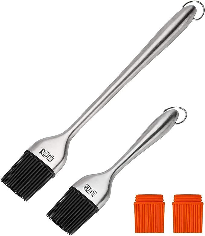 Rwm Basting Brush - Grilling BBQ Baking, Pastry and Oil Stainless Steel Brushes with Back up Sili... | Amazon (US)