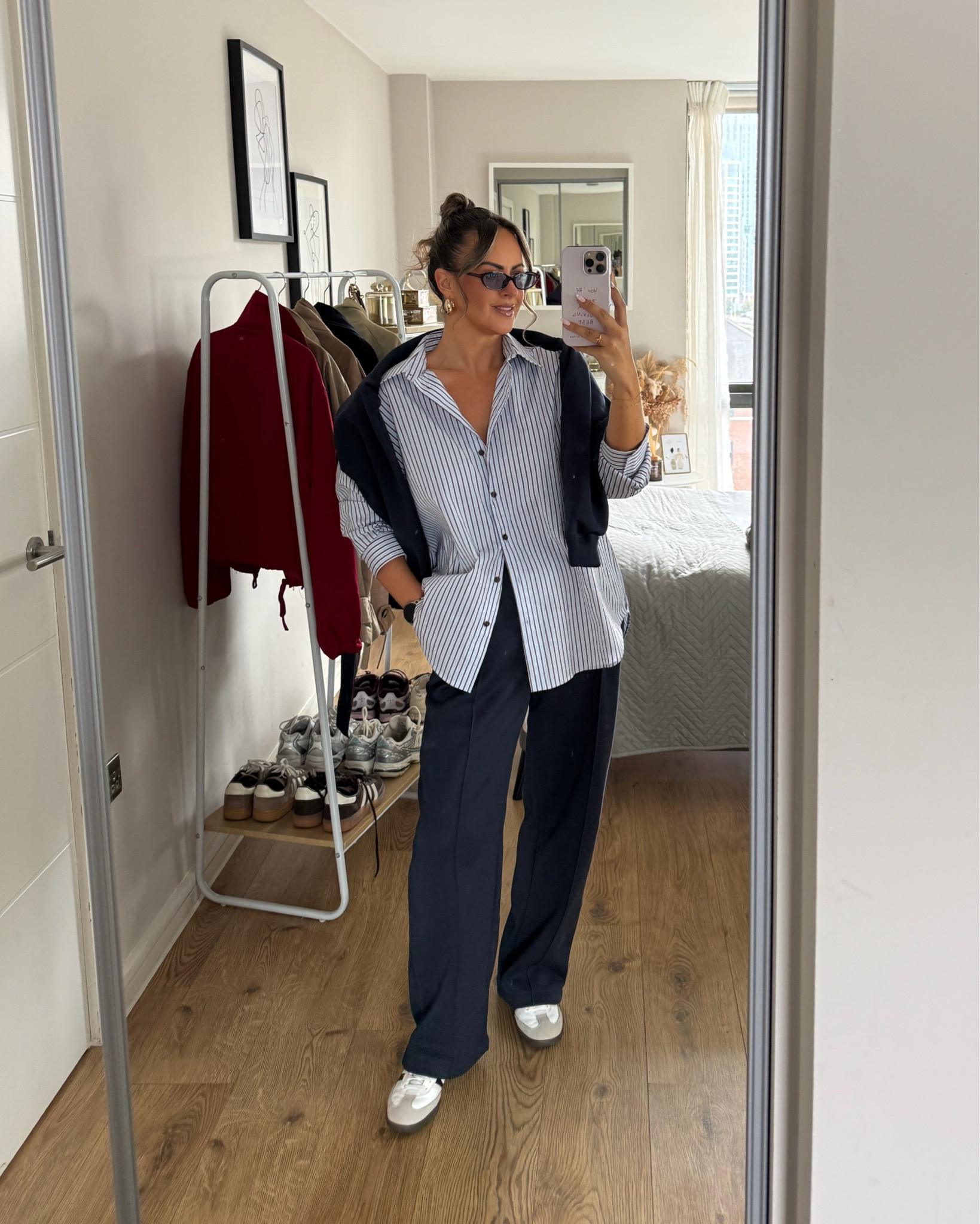Primark navy tracksuit & shirt 
Shirt & sweatshirt - medium, joggers - small

Primark finds, autumn outfits, stripe shirt, oversized shirt

#LTKautumn #LTKworkwear #LTKstyletip