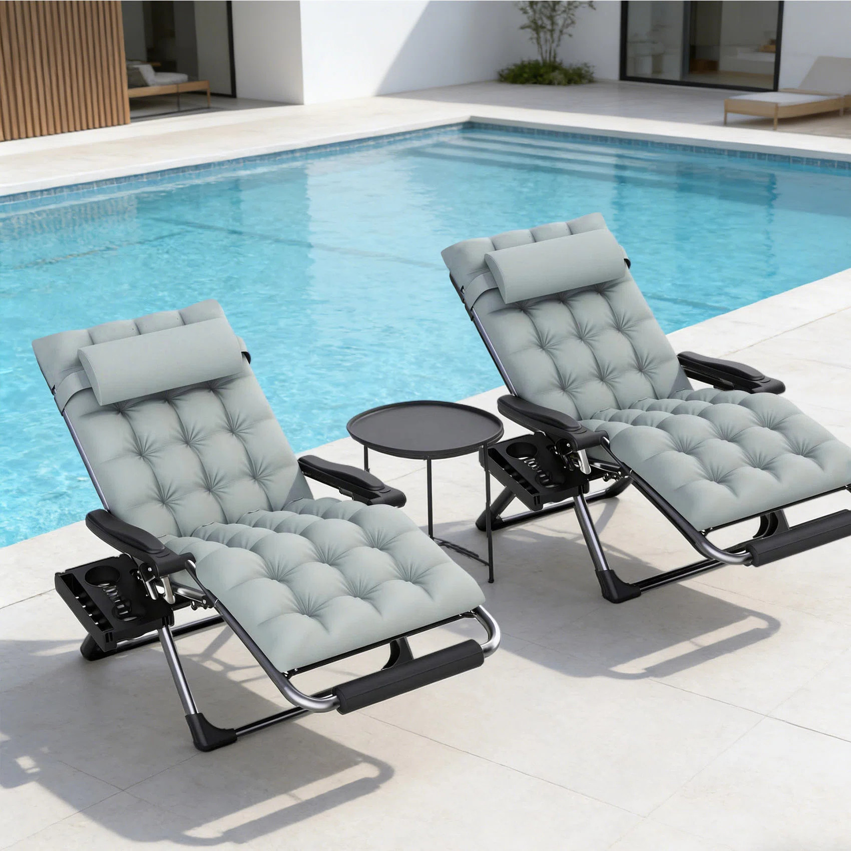 Oversized Zero Gravity Chair 2Pcs Set, 500 Lbs Heavy Duty Reclining Lawn Chair With Aluminum Allo... | Wayfair North America