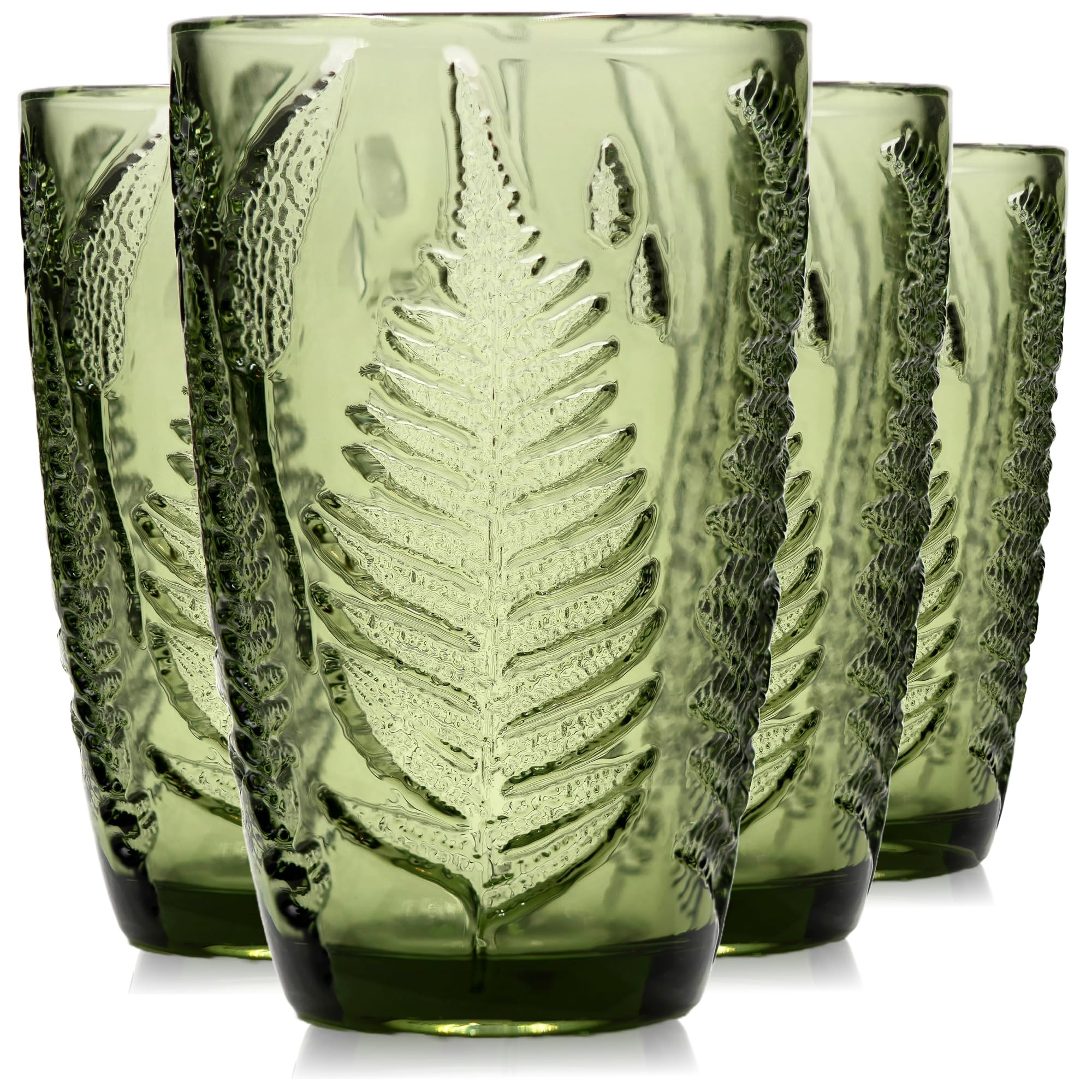 Green Drinking Glasses Set Of 4-12 Oz Hand Blown Vintage Drinking Glasses, Boho Aesthetic Antique... | Amazon (US)