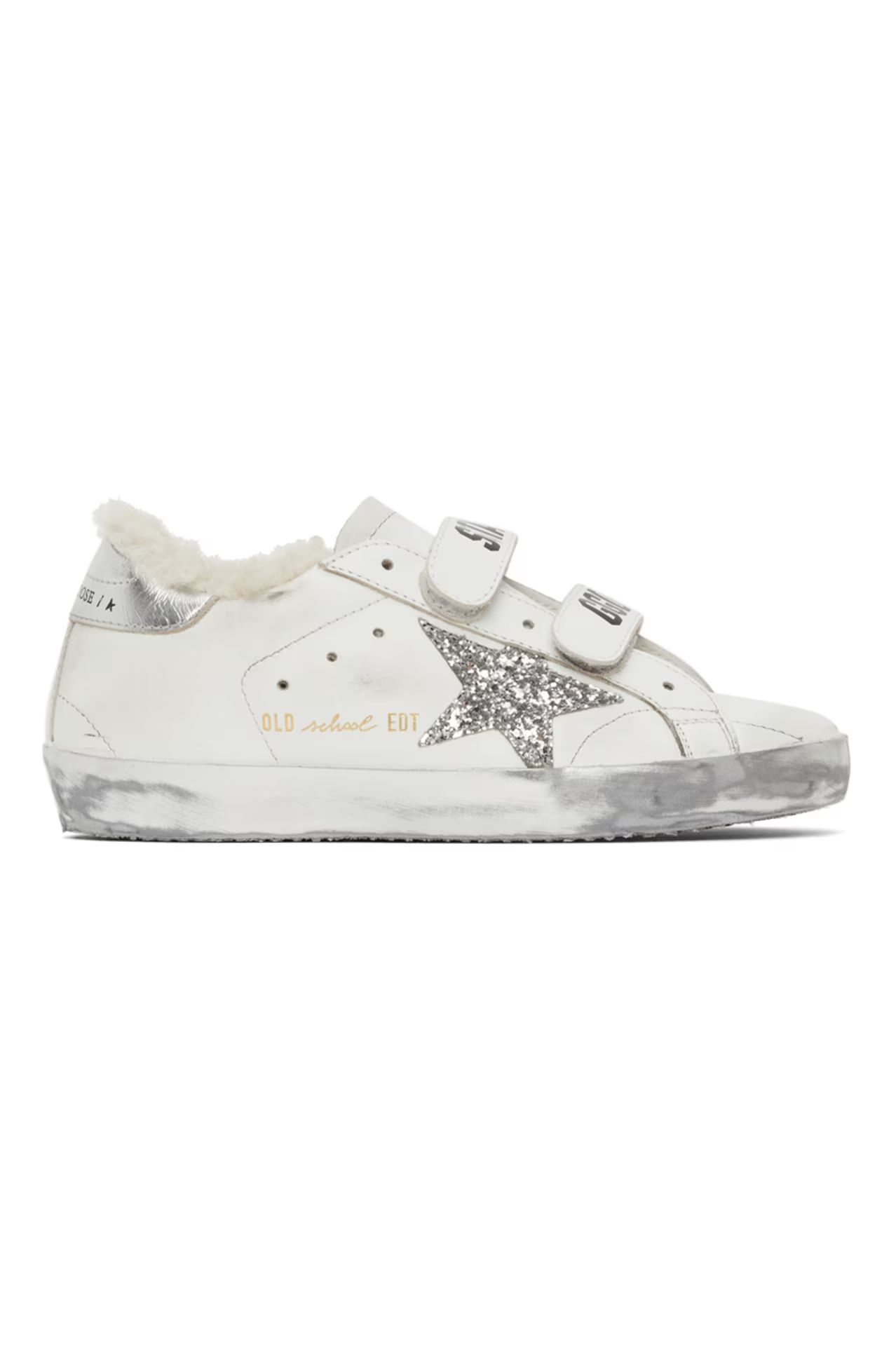 Shearling & Glitter Old School Sneakers | SSENSE