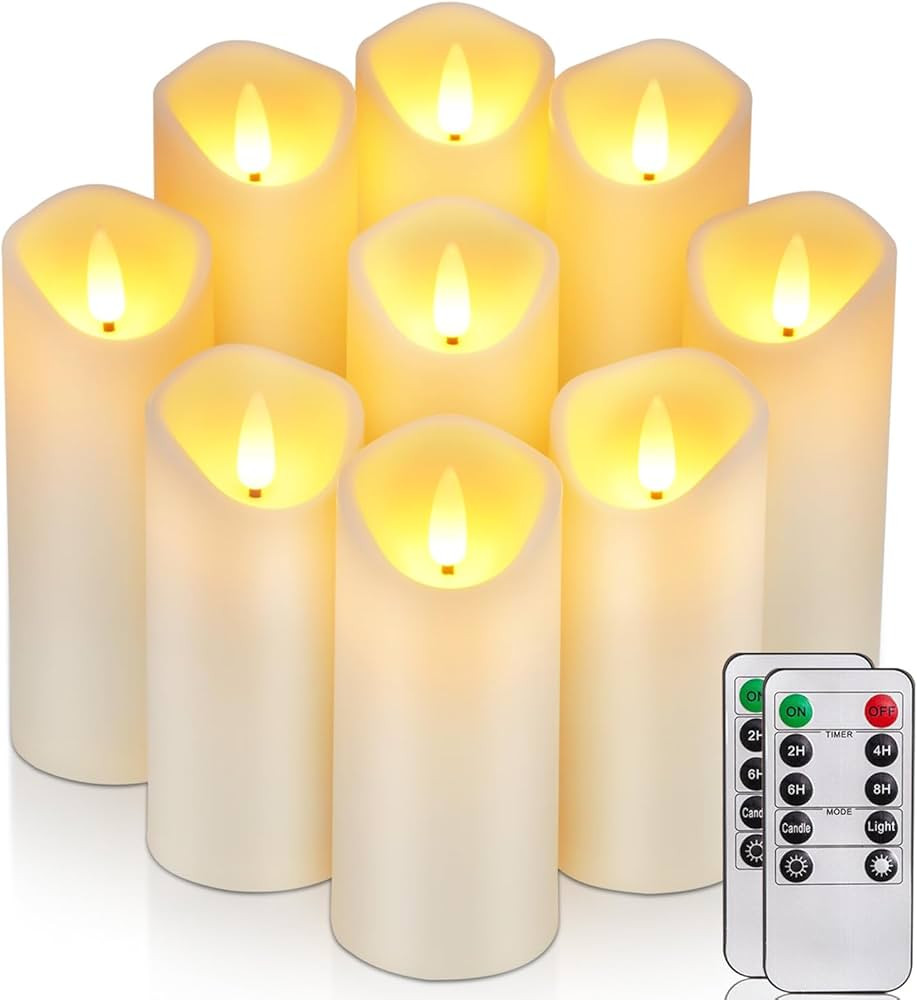 Homemory Flameless Candles, LED Candles, Battery Operated Candles with Remote Timers, Electric Fa... | Amazon (US)
