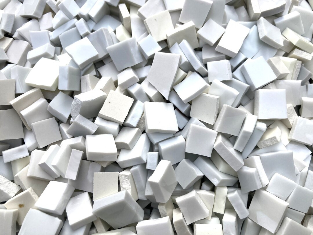 2 Lbs 6 Oz. Small Squares White Porcelain Tiles; Mosaic China Tiles (Lot 62) | Etsy (US)