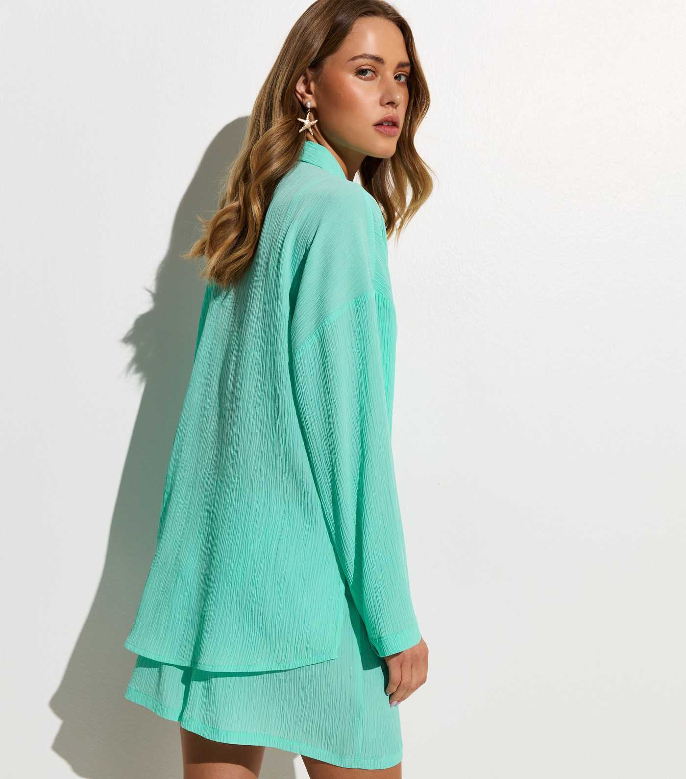 Turquoise Crinkled Beach Shirt | New Look | New Look (UK)