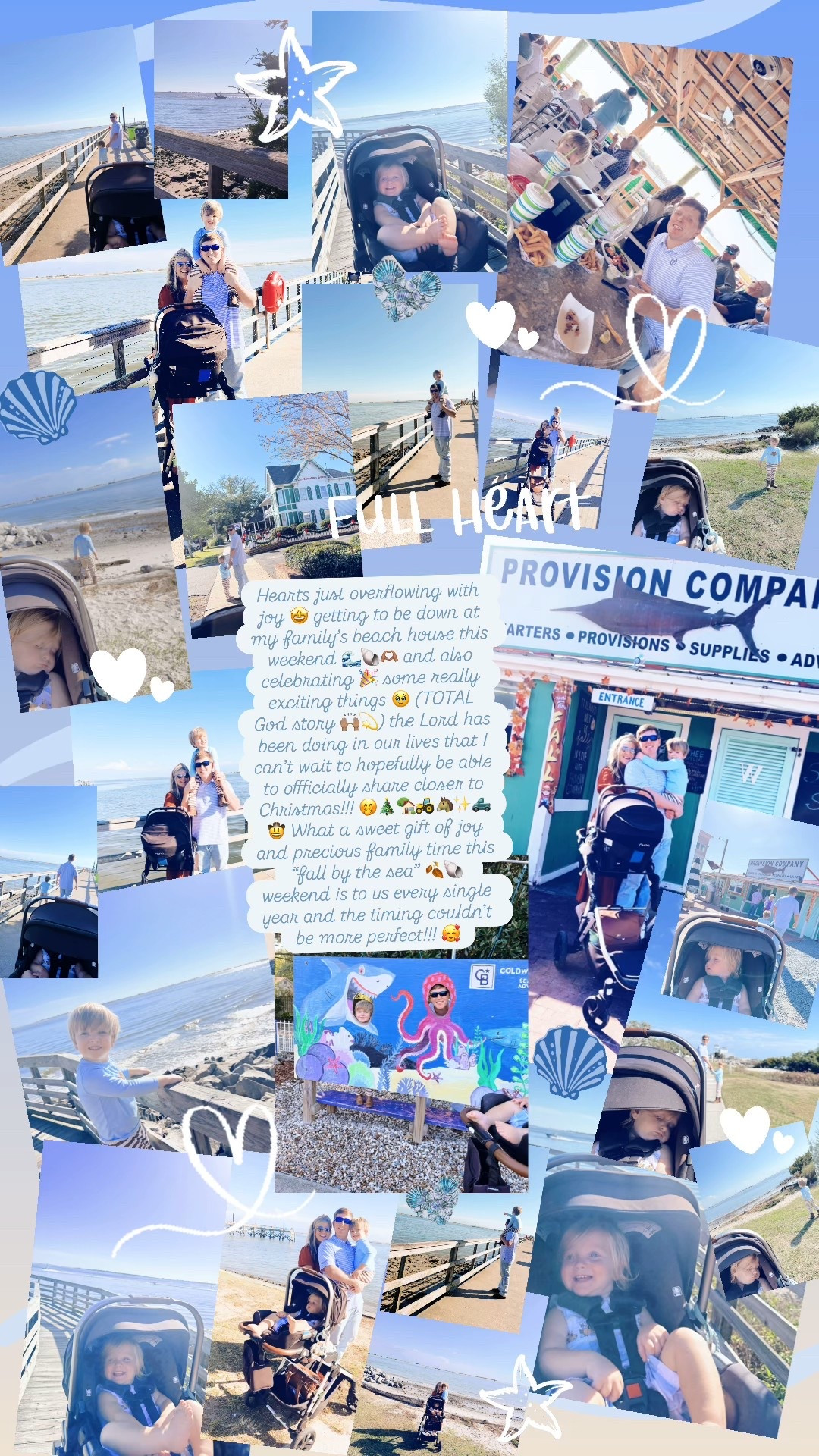 Hearts just overflowing with joy 🤩 getting to be down at my family’s beach house this weekend 🌊🐚🫶🏽 and also celebrating 🎉 some really exciting things 🥹 (TOTAL God story 🙌🏽💫) the Lord has been doing in our lives that I can’t wait to hopefully be able to offficially share closer to Christmas!!! 🤭🎄🏡🚜🐴✨🛻🤠 What a sweet gift of joy and precious family time this “fall by the sea” 🍂🐚 weekend is to us every single year and the timing couldn’t be more perfect!!! 🥰

#LTKKids #LTKBaby #LTKFamily