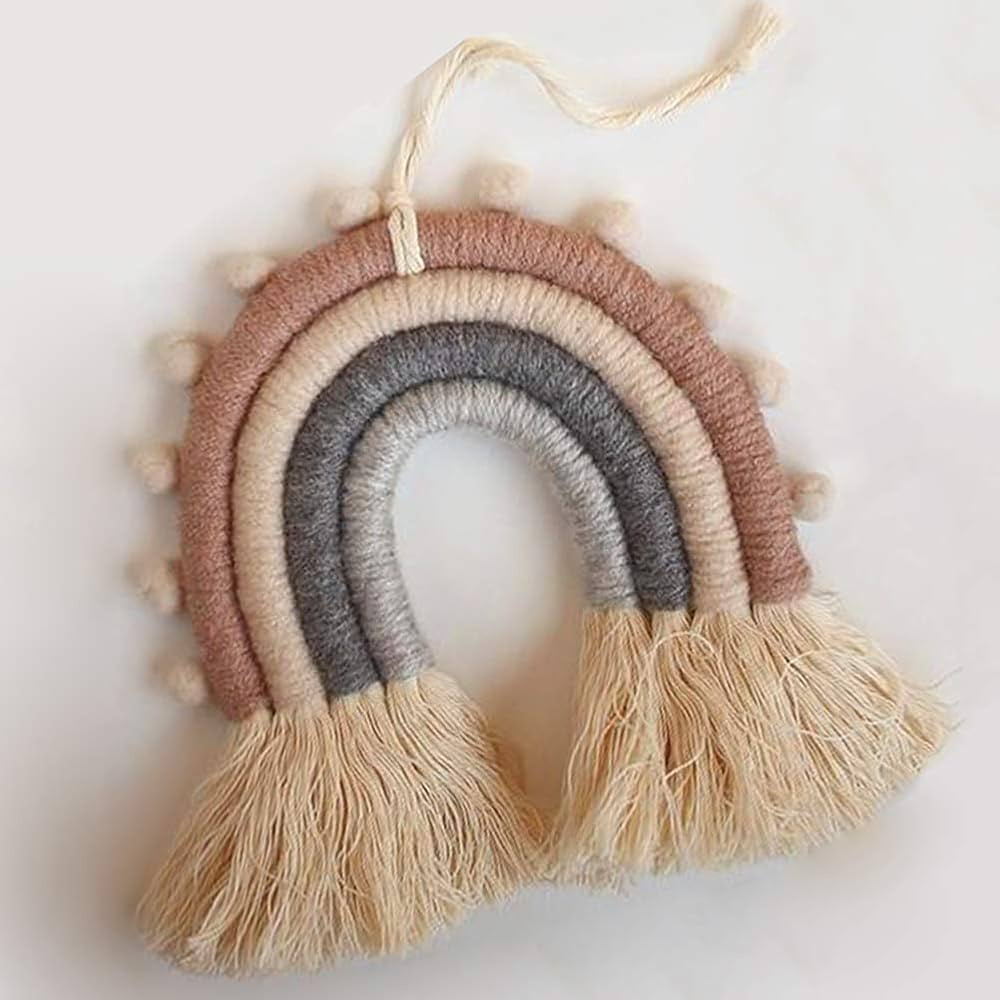 EBINGMIMA Rainbow Wall Hanging, Woven Macrame Rainbow Wall Hanging, Nursery Home Wall Decor, Bohe... | Amazon (US)