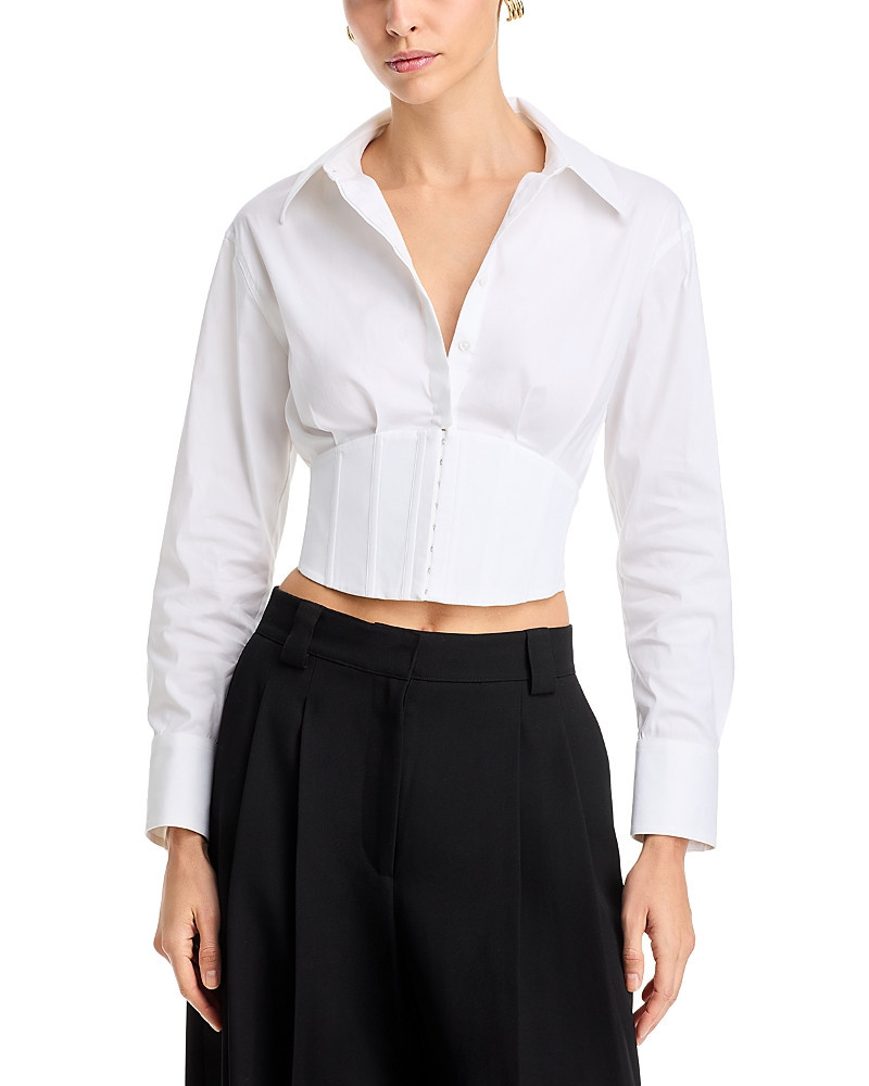Alice and Olivia Edie Corset Button Down Top | Bloomingdale's (US)