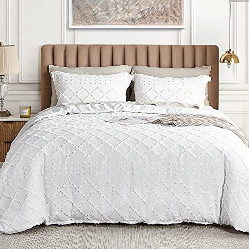 Umchord Embroidery Duvet Cover Queen Size, 3 Pieces Soft Brushed Microfiber Shabby Chic Boho Comf... | Amazon (US)