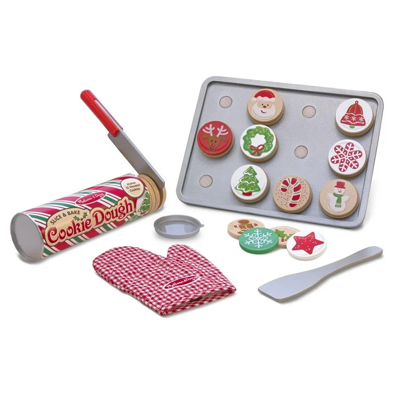 Melissa & Doug Slice and Bake Wooden Christmas Cookie Play Food Set | Walmart (US)