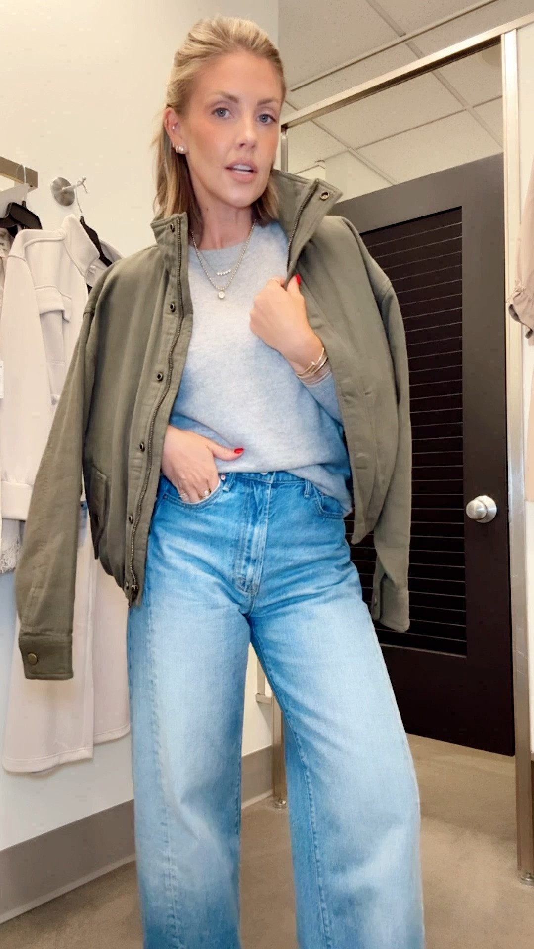 XS cashmere sweater / XS jacket / 24 jeans (I sized down one) / shoes are fire to size

#LTKootd #LTKSaleAlert #LTKPetite