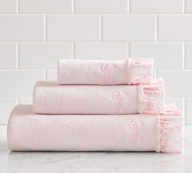 LoveShackFancy Ruffle Bow Bath Towel | Pottery Barn (US)