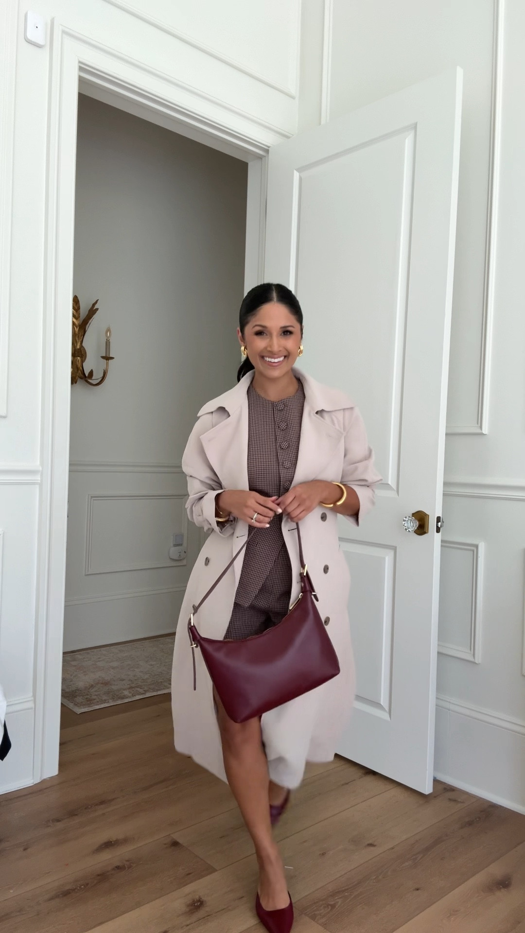 Obsessed with this matching plaid set! Take 15% OFF with code: HAUTE15
Also, this trench coat in the crepette fabric is amazing because it doesn’t wrinkle! 
Wearing sz XS in coat!

#LTKBaby #LTKShoeCrush #LTKStyleTip