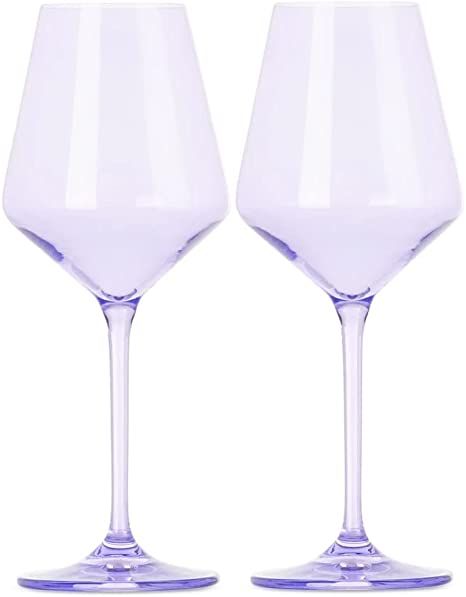 Colored Wine Glasses, Lavender, Set of 2, Stemware | Amazon (US)