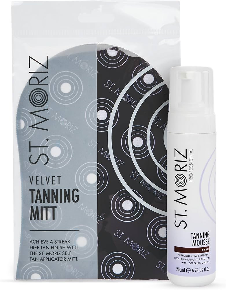 St Moriz Professional Dark Self Tanner Mousse with Tanning Mitt Bundle - Sunless Instant Self Tan... | Amazon (US)