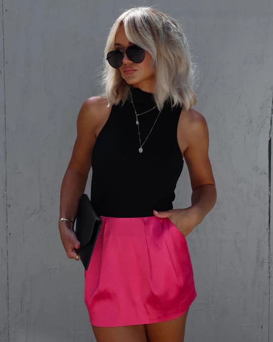 Neale Satin Mini Skirt | VICI