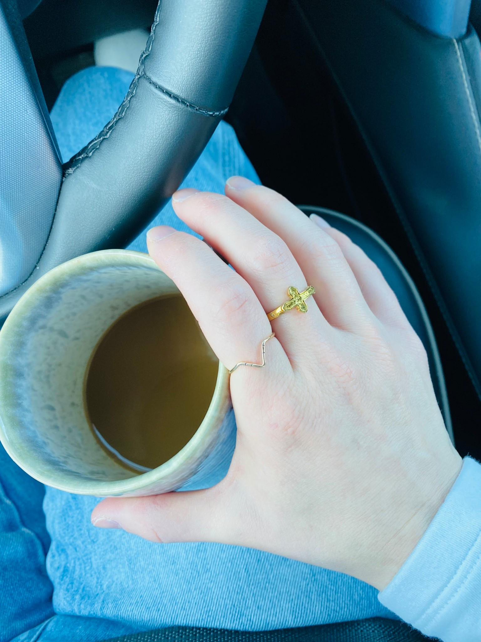 One of my new favorite rings. 

Gold, beautiful cross. Love the thickness of the cross. 