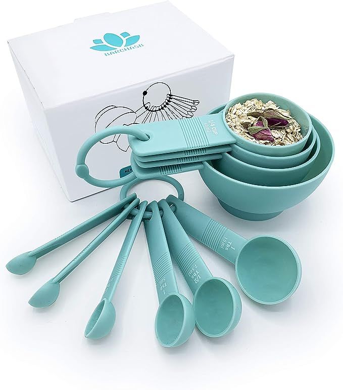 BARCHASB Stylish Measuring Cups and Spoons Set 10 Pieces Stackable Dishwasher Safe Heavy Duty for... | Amazon (US)