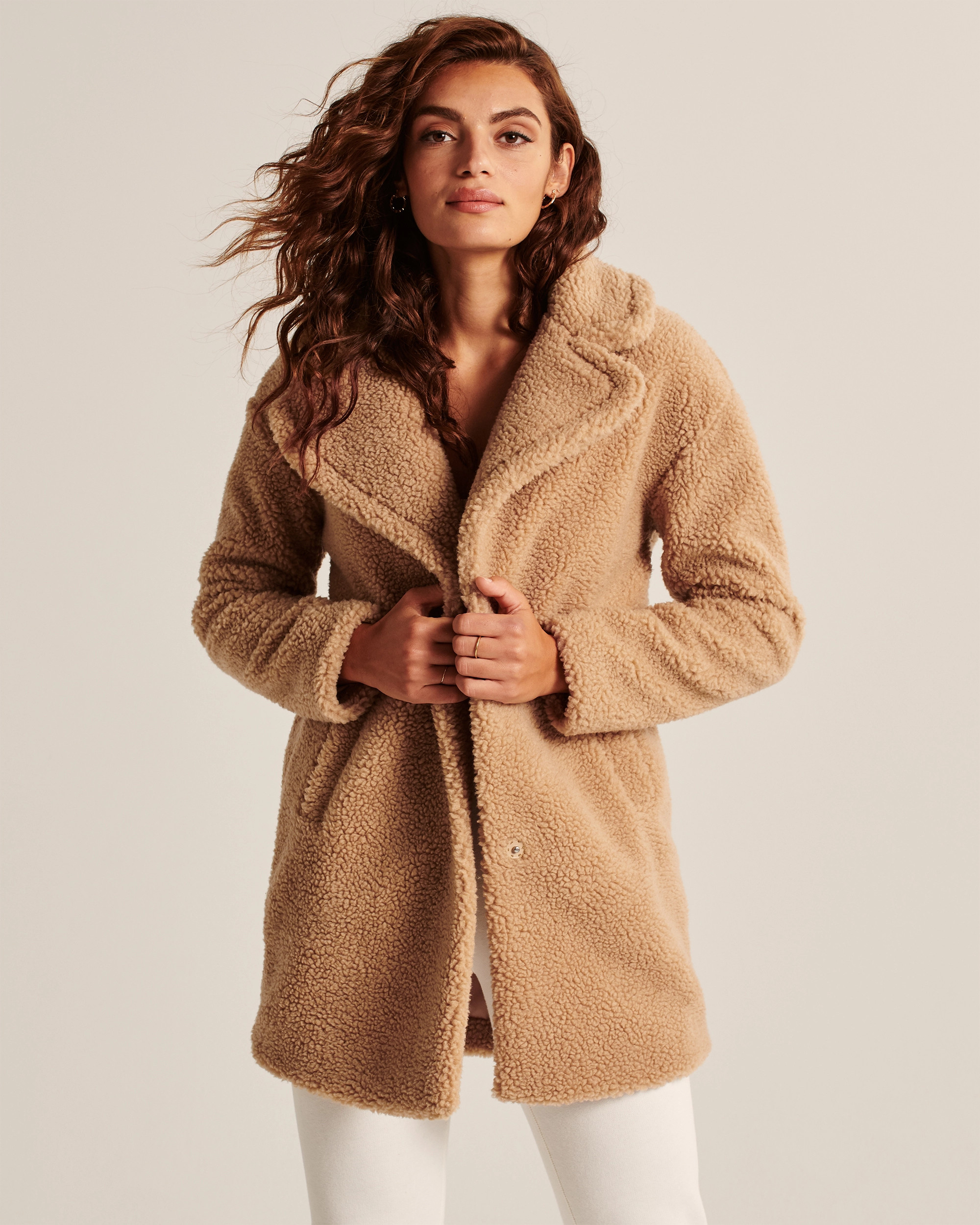 Mid-Length Sherpa Coat | Abercrombie & Fitch (US)