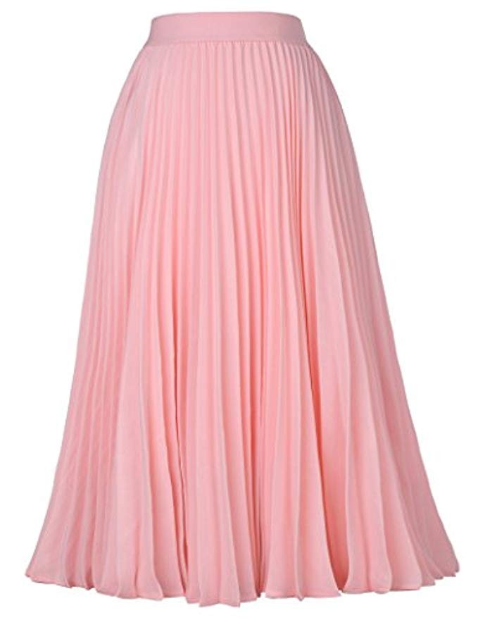 Kate Kasin Women's High Waist Pleated A-Line Swing Skirt KK659 | Amazon (US)