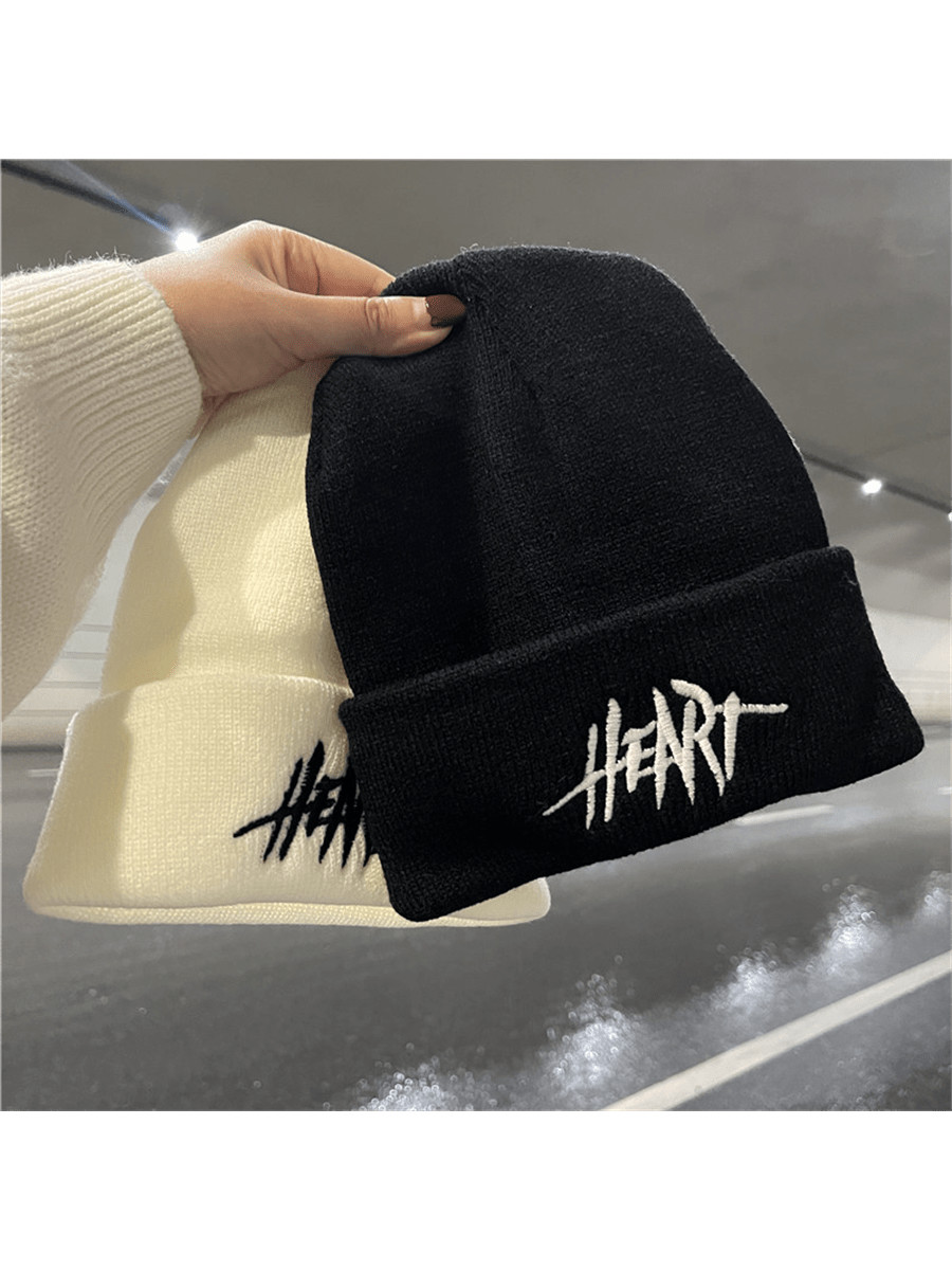 Street Winter Ins Knitted Hat, Hip Hop Style Embroidered Letter Knit Beanie For Men And Women, Wa... | SHEIN