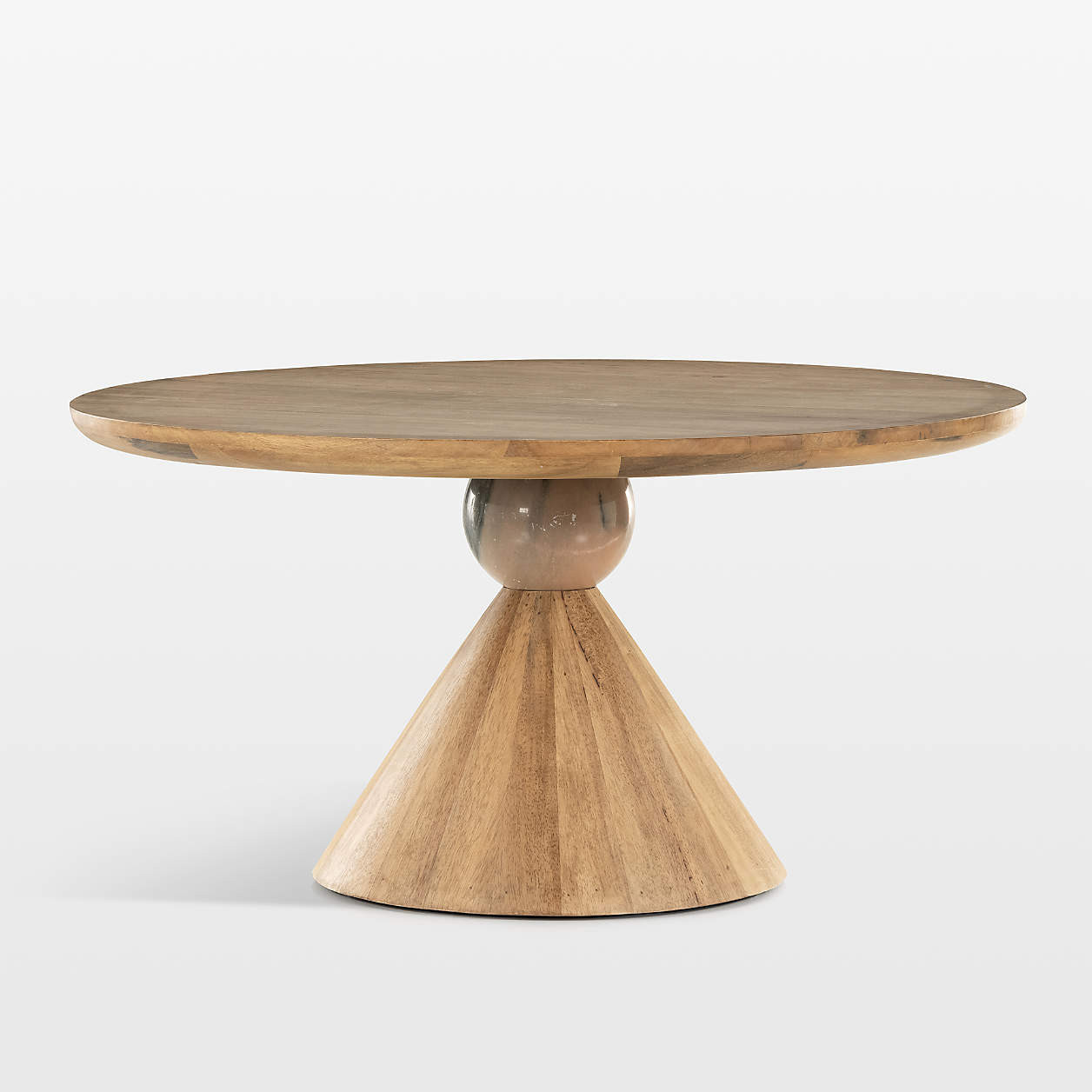 Foxx 60" Round Natural Wood Dining Table + Reviews | Crate & Barrel | Crate & Barrel