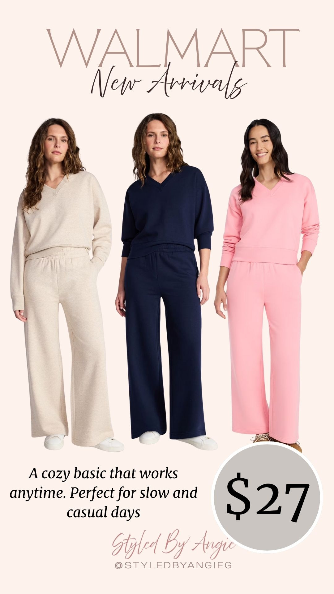 This Walmart new arrival lounge set is perfect for laid-back days when cozy and cute are both a must. An easy grab for lounging or casual outings 🤍


 walmart new arrivals, walmart lounge set, affordable loungewear, cozy matching set, walmart fashion finds 

 #LTKootd #LTKSeasonal