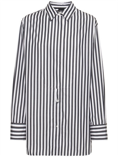 Cotton poplin striped oversized shirt - Aspesi - Women | Luisaviaroma | Luisaviaroma