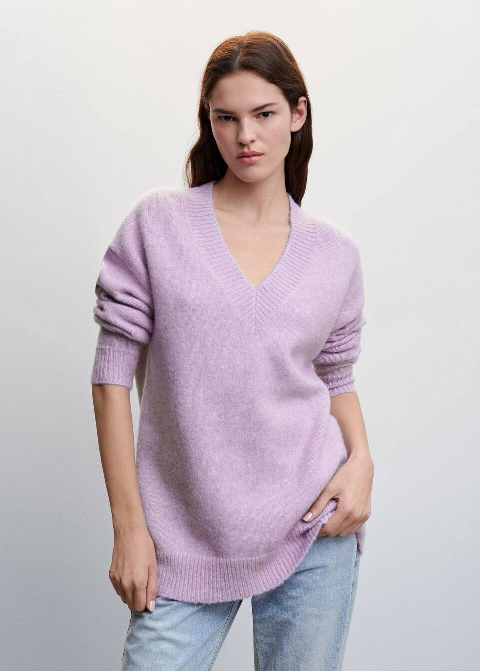 Strickpullover mit v-ausschnitt -  Damen | Mango Deutschland | MANGO (DE)