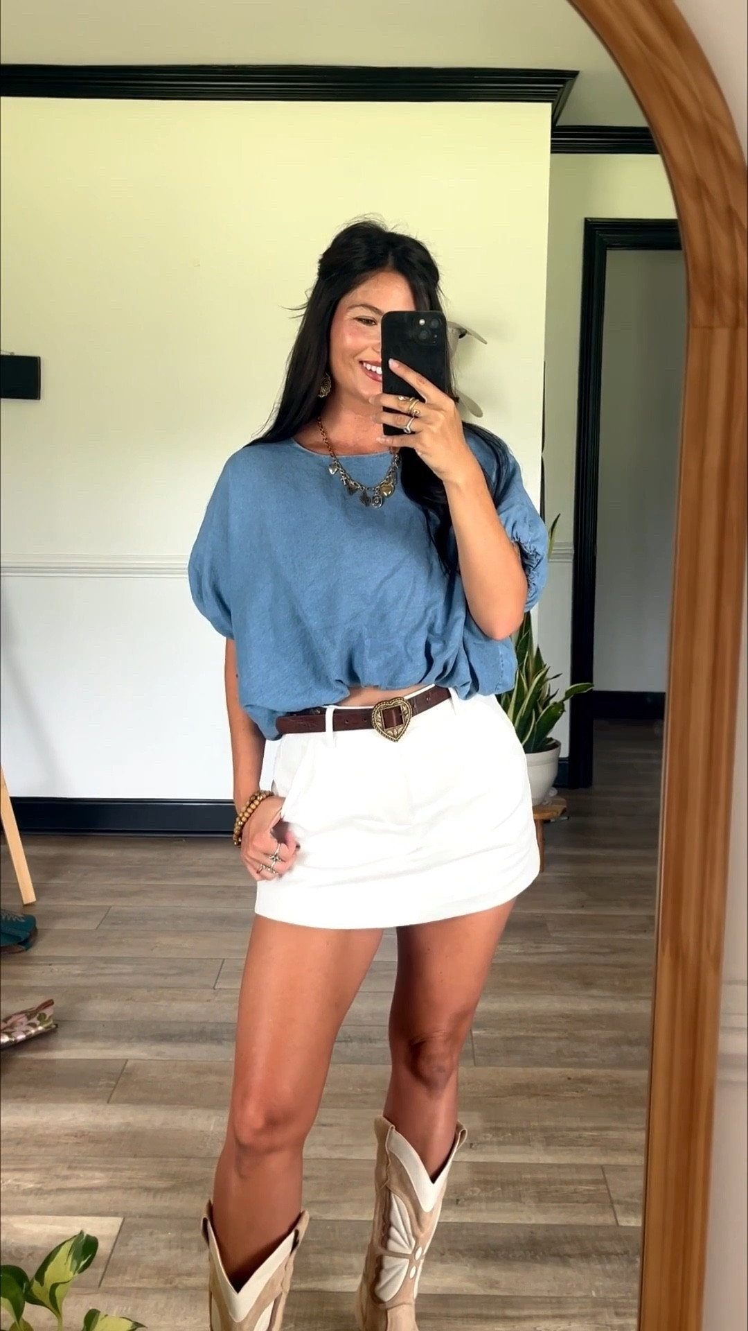 A fun chambray top and denim skort look! Wearing small top & xs skort. Code LORIG30 or LORILYNN35 to save on skort 🫶🏼

#LTKFestival #LTKootd #LTKgrwm