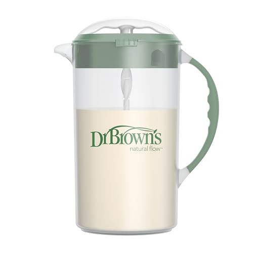 Dr. Brown's Baby Formula Mixing Pitcher with Adjustable Stopper, Locking Lid, & No Drip Spout, 32oz, BPA Free, Olive | Amazon (US)