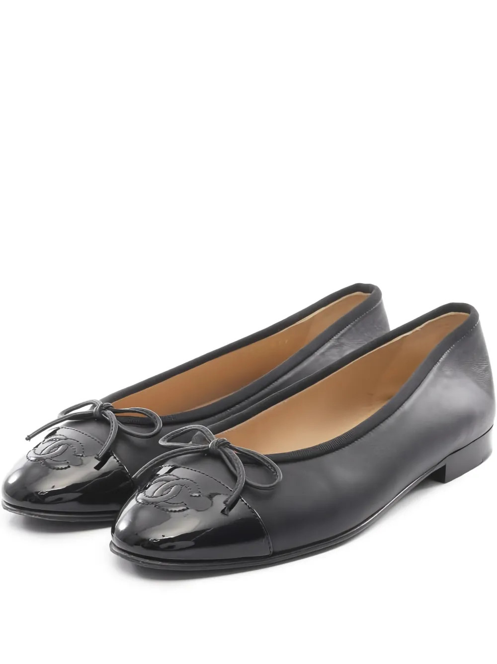 1986-1988 logo-embroidery leather ballet shoes | Farfetch Global