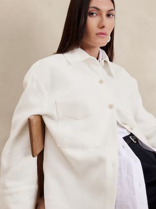 Oversized Linen Shirt Jacket | Banana Republic (US)