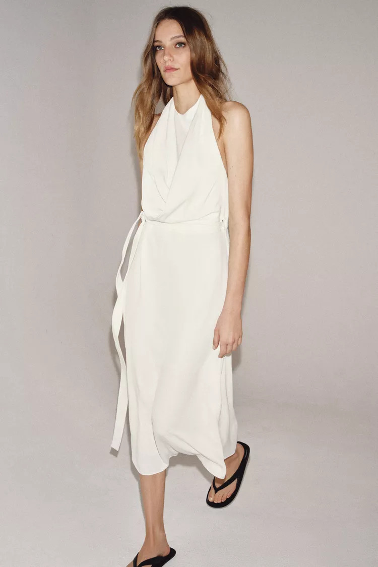 ZW COLLECTION FLOWING HALTER DRESS | Zara UK
