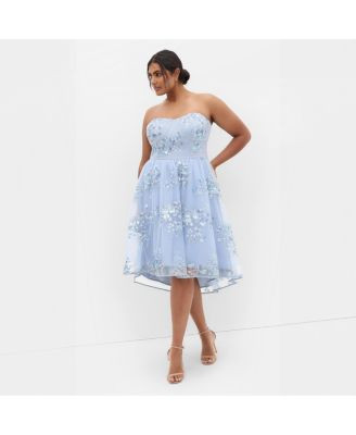 City Chic Plus Size Ambrosia Strapless Tulle Dress - Ballet pink | Macy's