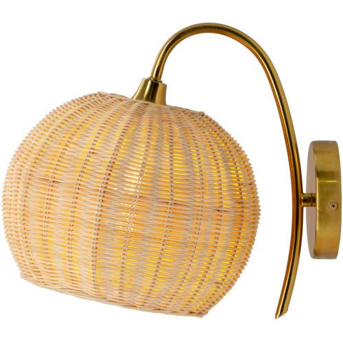 Mina Rattan One-Light Wall Sconce | Bellacor