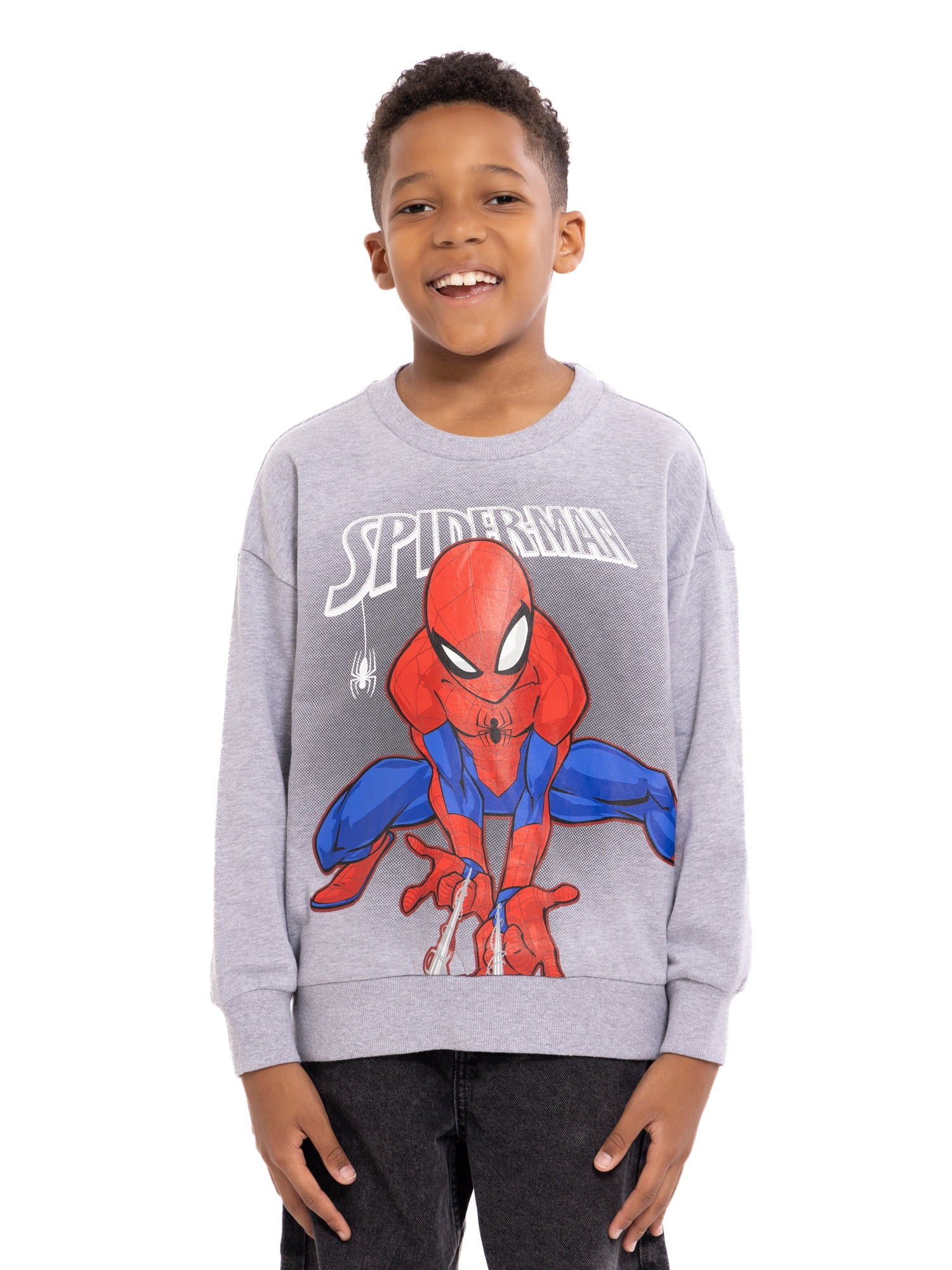 Spider-Man Kids Graphic Fleece Crewneck Sweatshirt, Sizes 4-18 | Walmart (US)