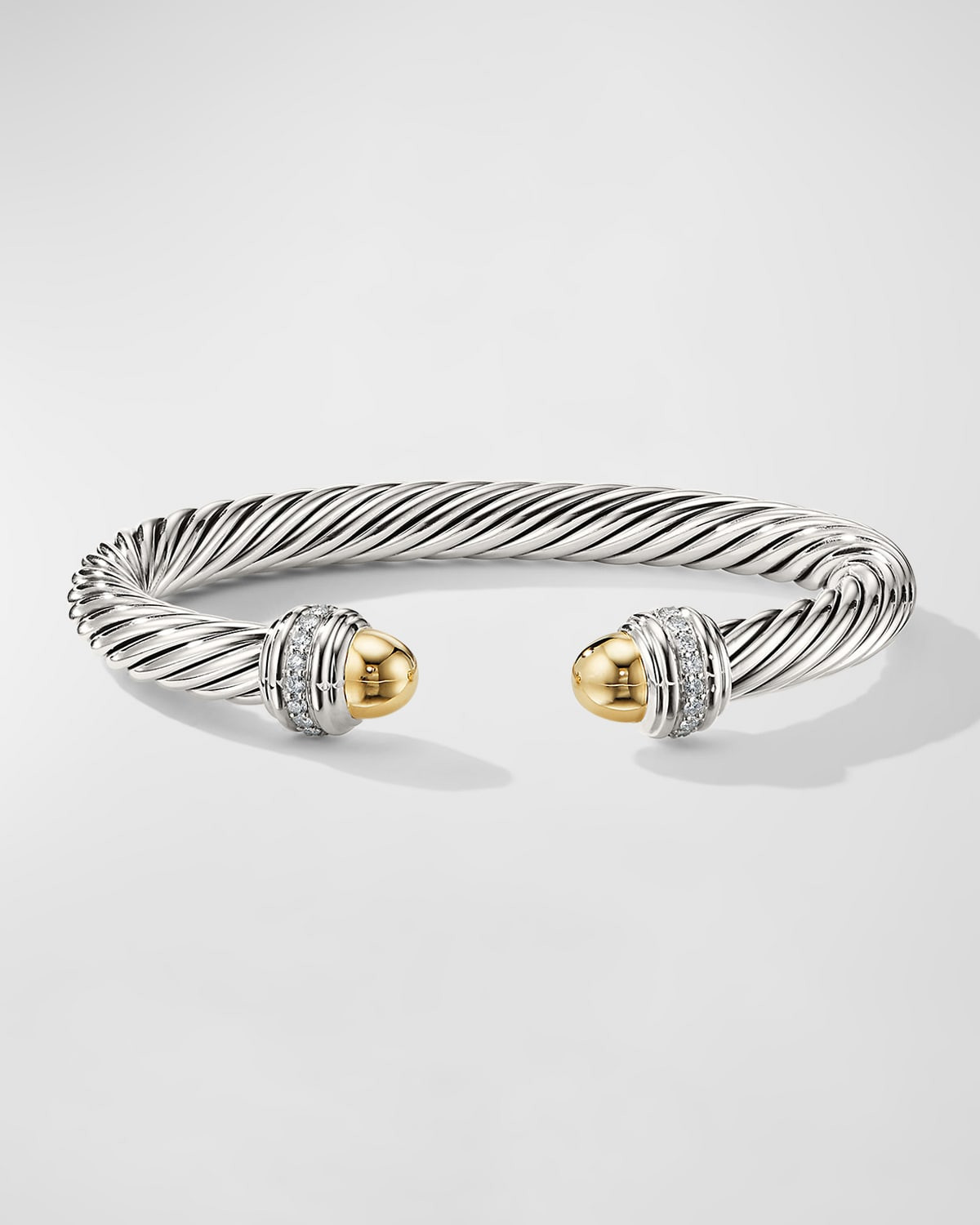 7mm Cable Bracelet with Diamonds and 14K Gold | Neiman Marcus
