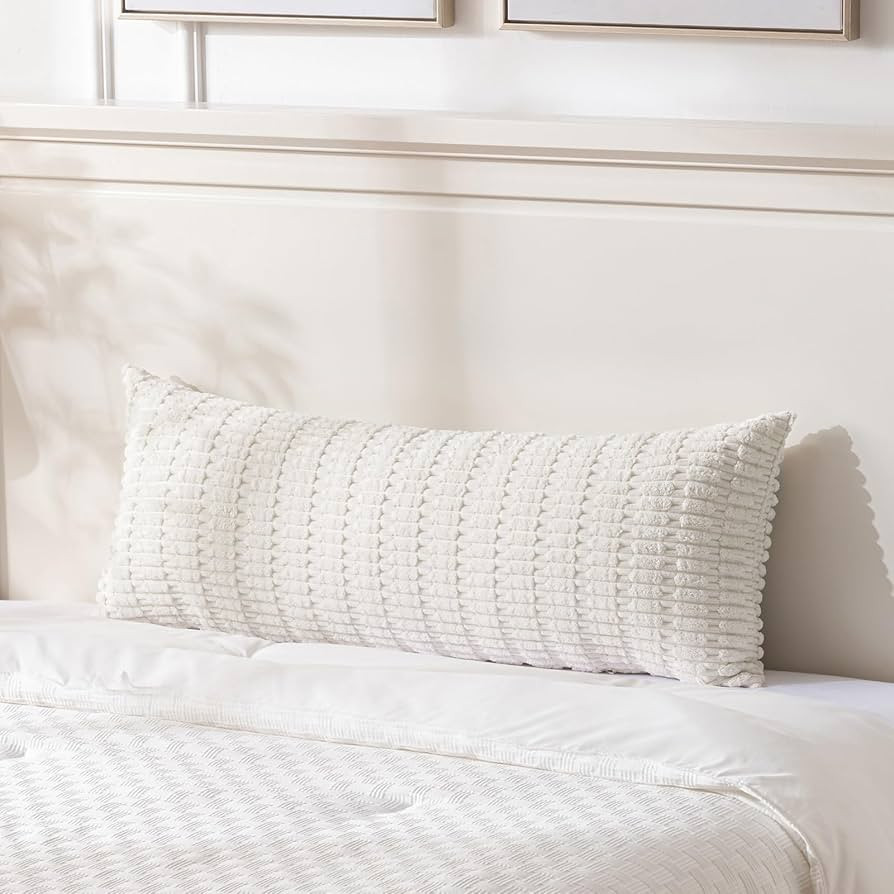 Fancy Homi Cream Boho Long Body Lumbar Decorative Throw Pillow Cover 14x36 Inch for Bed Couch Bed... | Amazon (US)