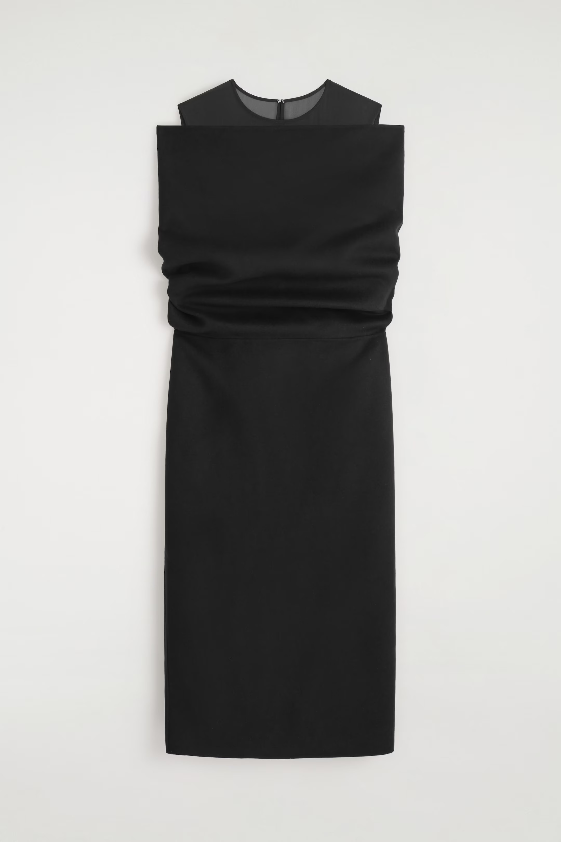 OFF-THE-SHOULDER WOOL-SILK DRESS - CARBON | COS | COS (AU)