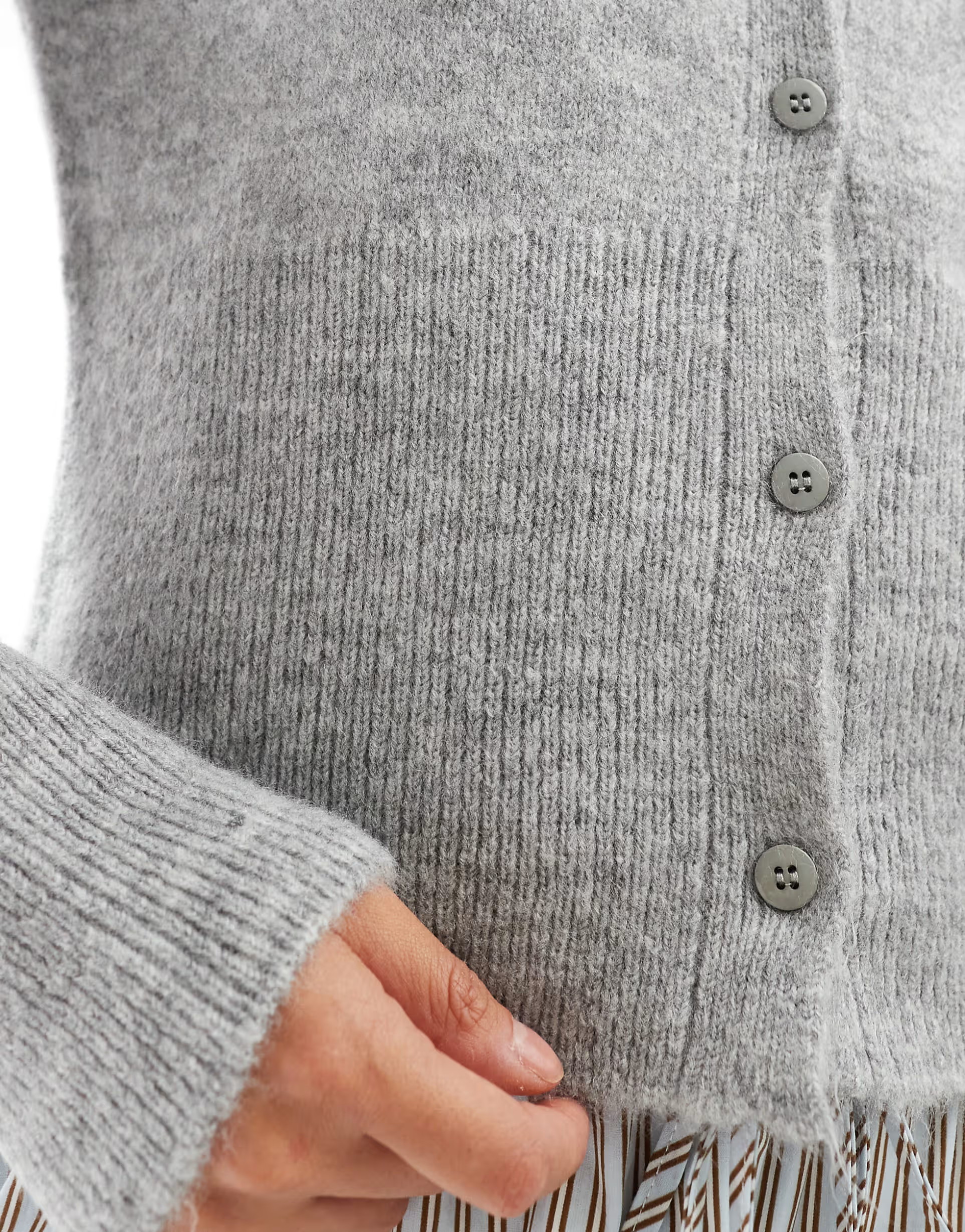 ASOS DESIGN knitted cardigan in gray heather | ASOS | ASOS (Global)