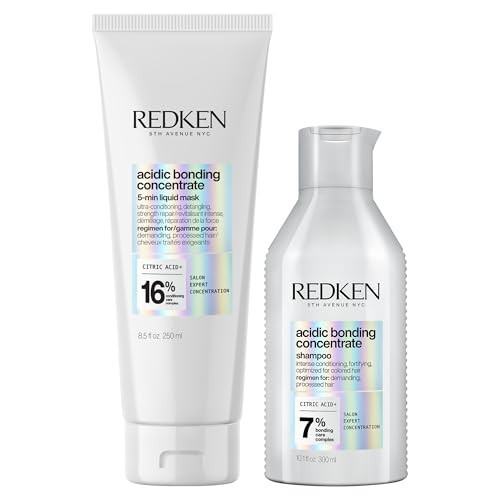 REDKEN Bonding Shampoo & 5-Minute Mask Set for Damaged Hair Repair | Strengthens and Repairs Weak and Brittle Hair | Acidic Bonding Concentrate | Safe for Color-Treated Hair | For All Hair Types | Amazon (US)