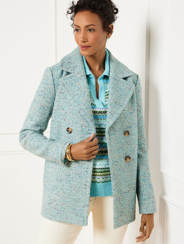 Bouclé Double Breasted Peacoat | Talbots
