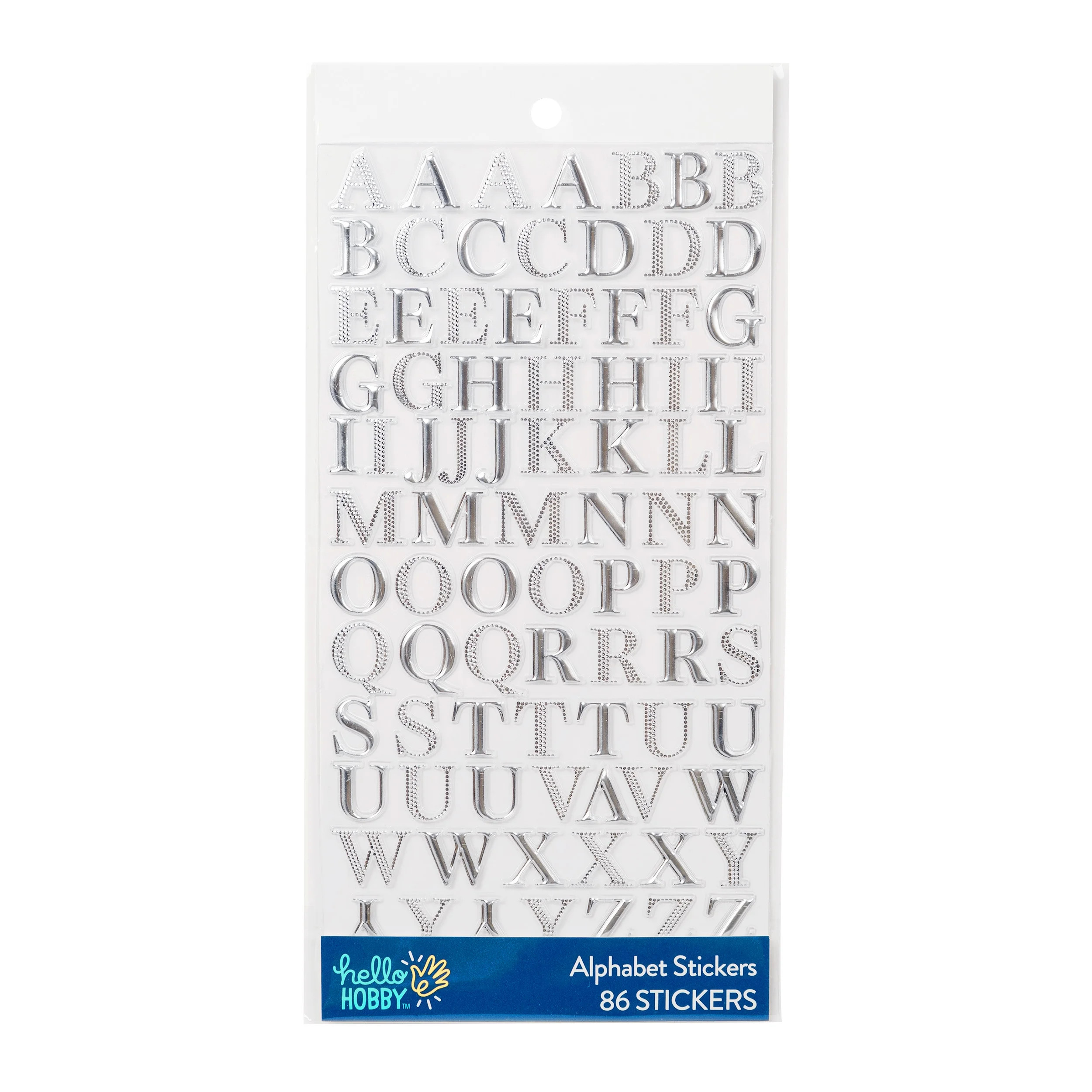 Hello Hobby Silver Foil Alphabet Stickers, 86 Count | Walmart (US)