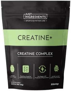 JUST INGREDIENTS Creatine Monohydrate Powder with Rejen Fulvic Mineral Complex - Supports Muscle ... | Amazon (US)