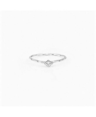 Thin Crystal Solitaire Ring, Lightweight Essential, Minimalist Band - Macy's | Macy's