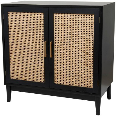 Olivia & May 36" Cabinet: Rattan Cane Doors, Gold Accents, No Assembly Required | Target