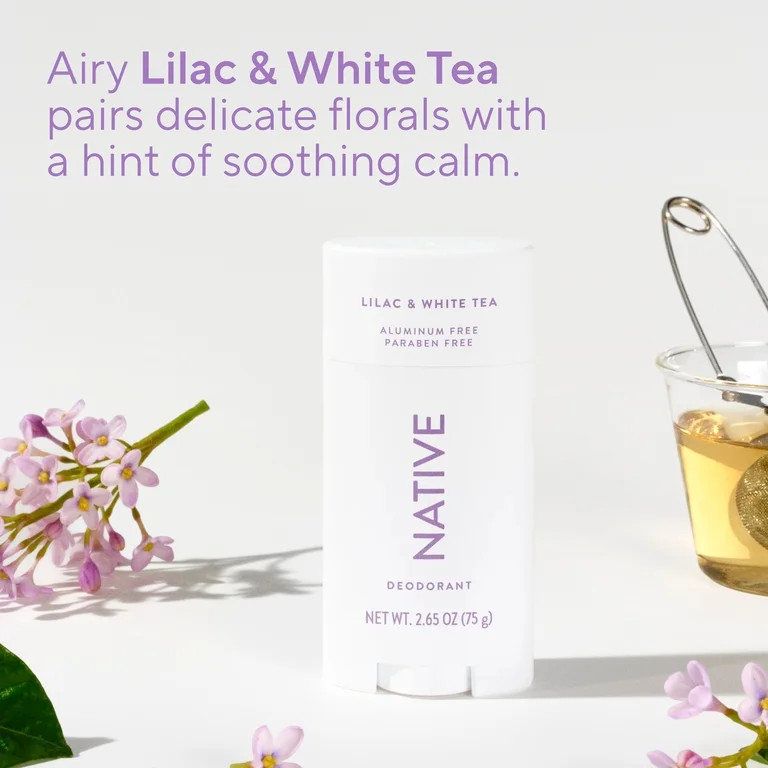 Native Deodorant, Aluminum Free, Lilac & White Tea, for Women and Men, 2.65 oz | Walmart (US)