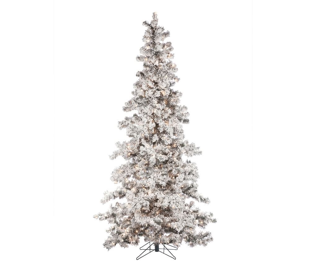 Pre-Lit Flocked Layered Spruce Artificial Christmas Tree, 7' | Pottery Barn (US)